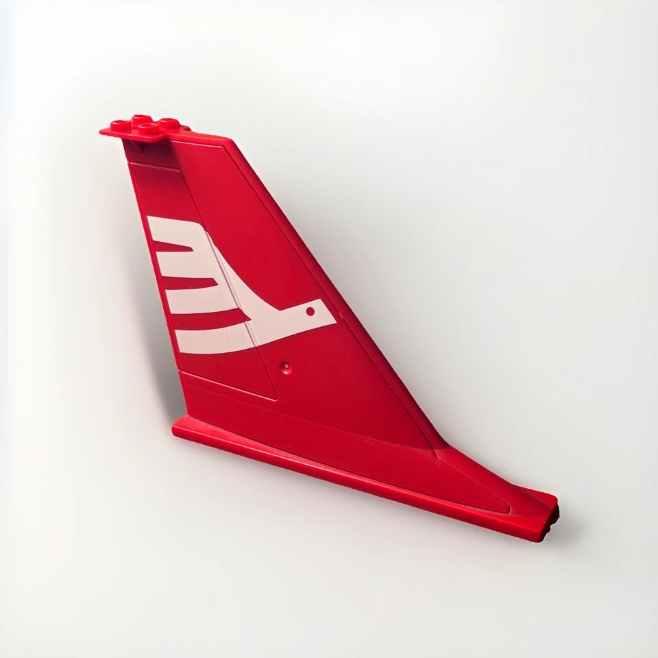  LEGO City Red Plane Tail 14 x 2 x 8 White Airline Bird Pattern 54094 - Image 2 of 3
