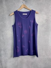 JACQUES VERT TOP SIZE 12. FITS LIKE 10. PURPLE CAMISOLE TOP W BEADING GC