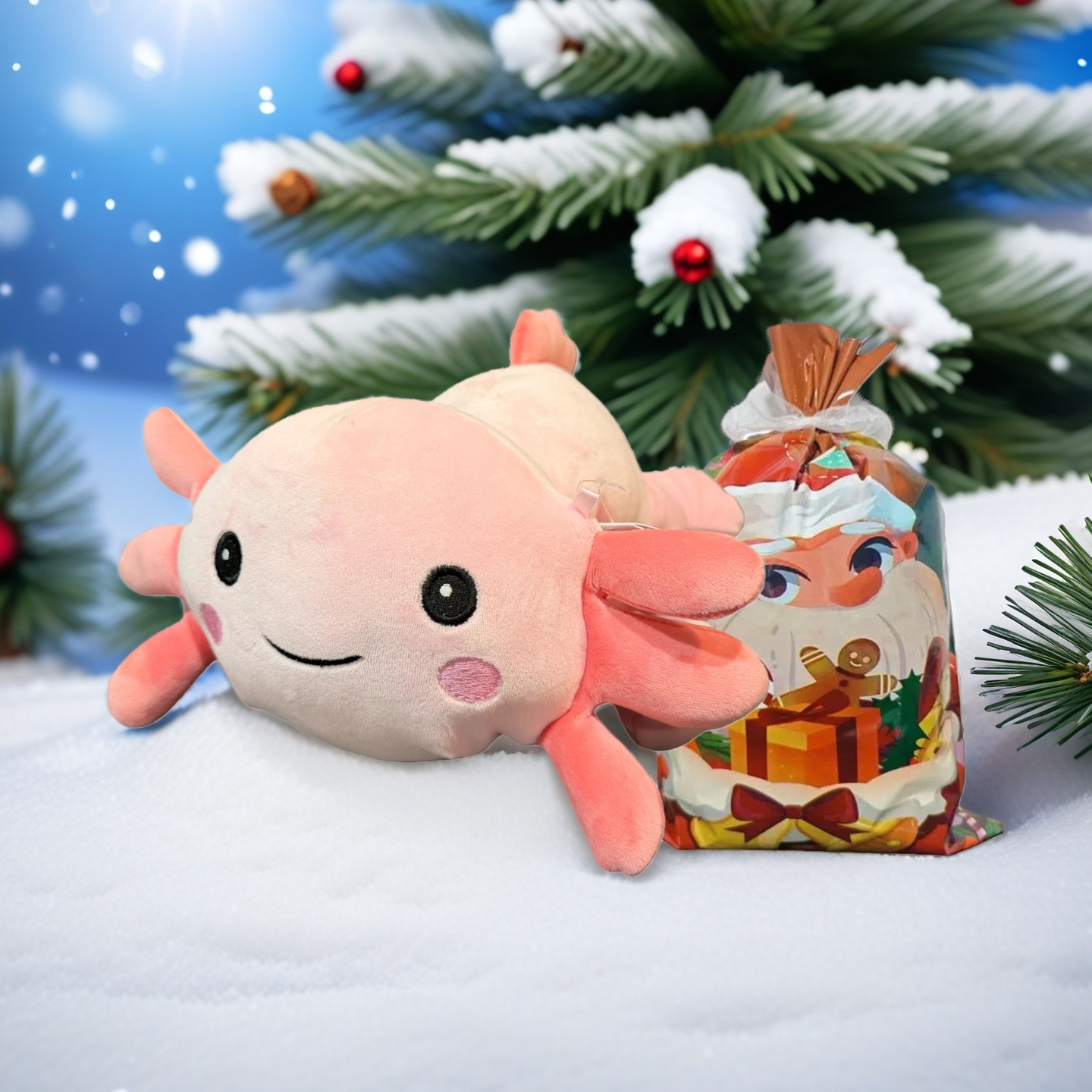 Pink Axolotl Plush Toy Stuffed Animal Soft Cute Salamander Kawaii Kids Xmas Gift