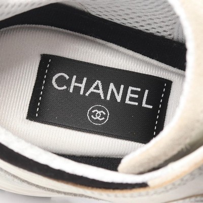 ⭐︎　シャネル CHANEL COCO Mark sneakers shoes G46609 leather Fabric Silver White