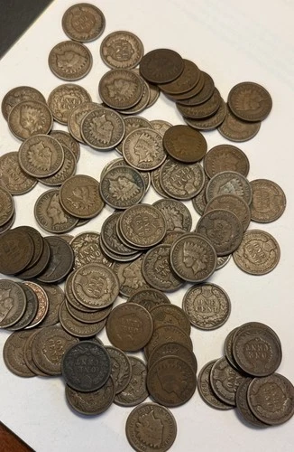 INDIAN HEAD PENNY | CENT - LOT OF 100 - pre-1900 - Coins In Picture - #3