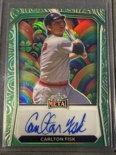 Carlton Fisk Auto 2024 Leaf St. Patrick’s Day Rainbow Autograph #SPA-CF1 3/3