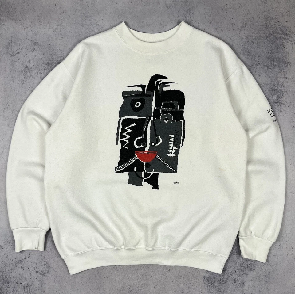 Sudadera vintage Hanes Cesar Manrique arte raro logotipo grande para hombre... - Imagen 2 de 4