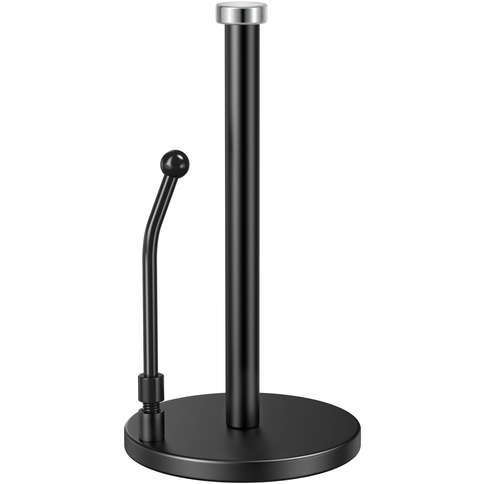Holder Stand With Weighted Base & Spring Arm, Stainless Steel Black