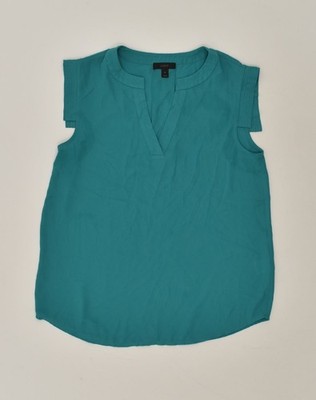 J. Crew Damen Bluse Top US 4 Small blau Polyester RZ07