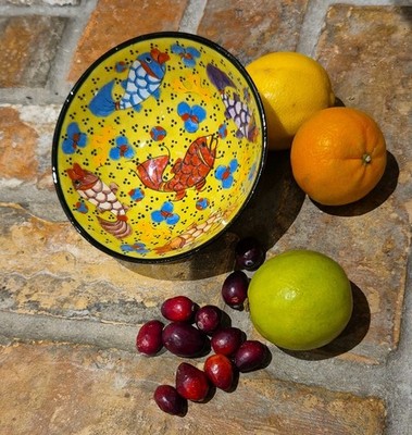 Nimet Varli Türkische Keramik Schale - Handbemalt Fisch Design, Kutahya Kunsthandwerk