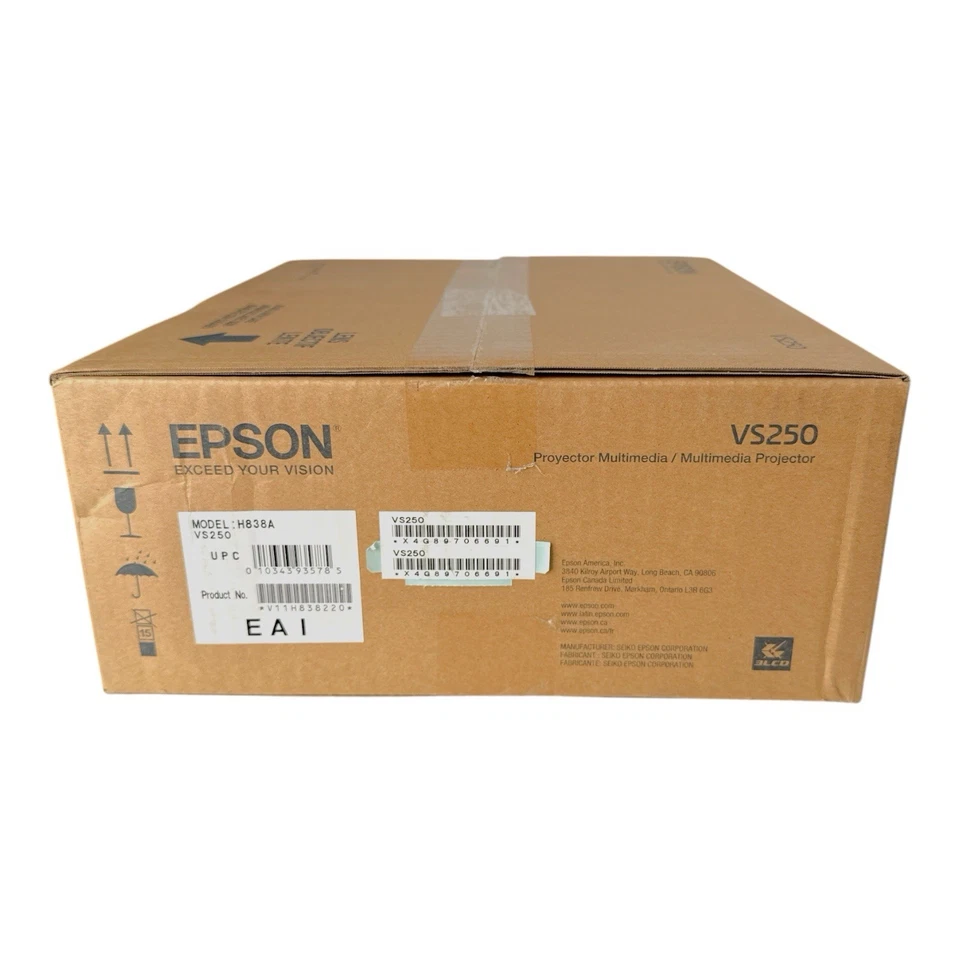 Epson VS250 SVGA 3LCD Projector – New Open Box Bundle – Cord, Remote, Manual - Image 4 of 4