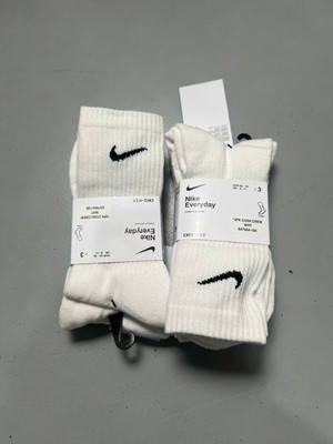 Nike Everyday Cushioned Crew Socks 3 Pack Mens White Dri-FIT SX7664