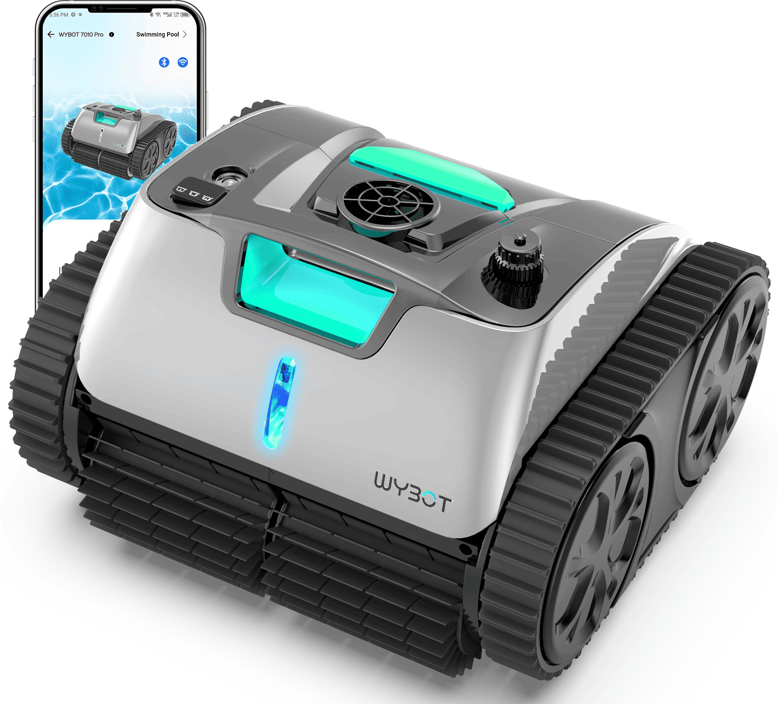 Robot de piscine sans fil Wybot C1 Pro pour nettoyer sans effort les parois de grands bassins