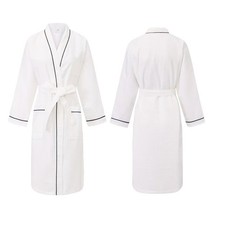Waffel-Bademantel 100% Baumwolle Reisebademantel für Damen und Herren
