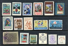 India 1946-58 , Labels and Seals of Holiday Greetings, Tuberculosis and more