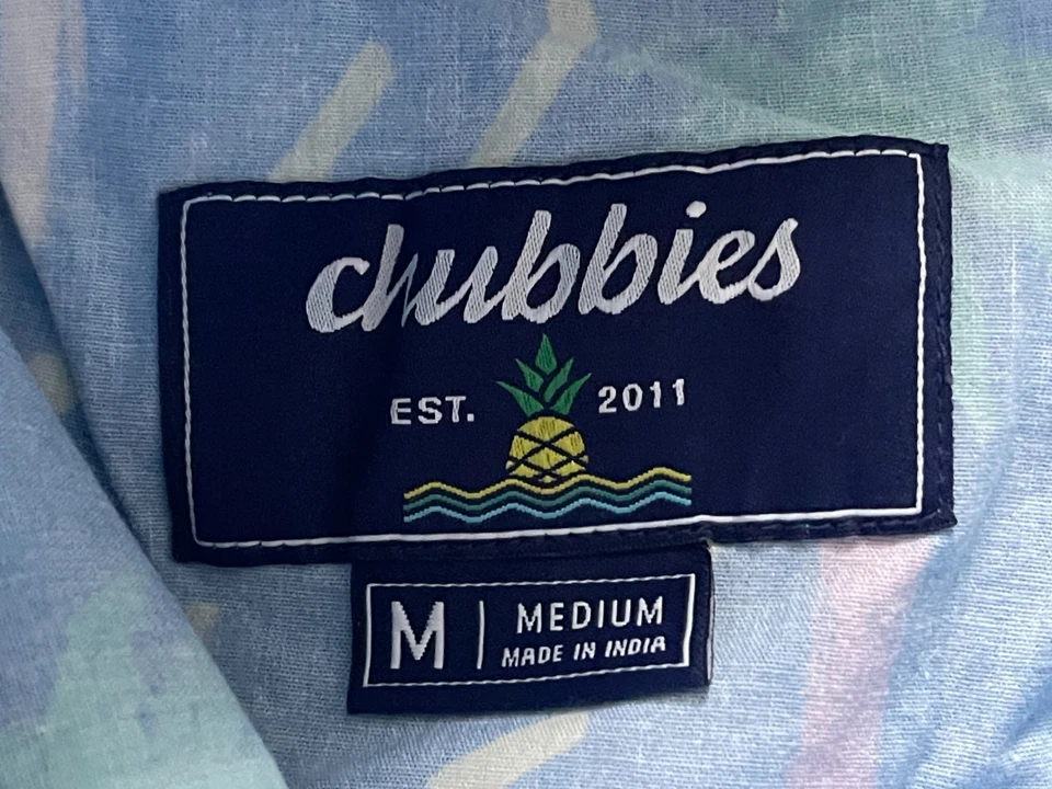 Pantalones Cortos Chubbies Para Hombre Medianos Azul 5" Cintura Elástica Cordones Tropicales Foto 3 de 4