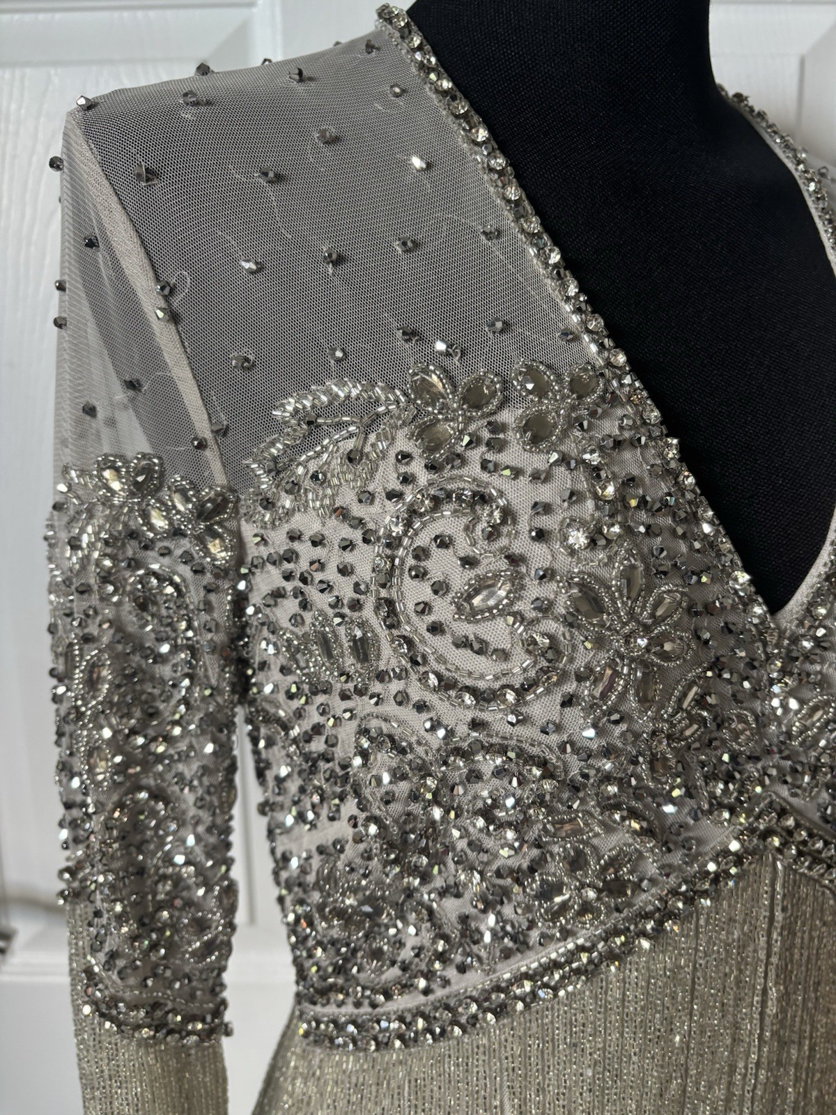 Karen Millen Bodice Beaded And Embellished Fringed Maxi RRP£429Size 6 image 7