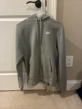 Nike Sportswear Club Fleece Men's Heather Grey Pullover Hoodie Size Small