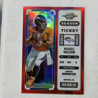 2022 Panini Contenders Optic Russell Wilson Season Ticket Red Prizm /175 Broncos