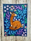 ACEO Original Acrylic Navy Woodland Deer Painting 2.5"x3.5" Ruth Miller Creative — photo 1