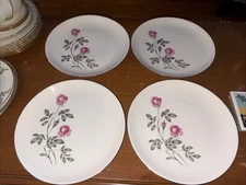 4 Homer Laughlin American China  “ Roses” Dinner Plates