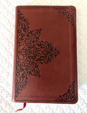 ESV Thinline Bible TruTone Nutmeg Filigree Design Red Letter Text 9781581347210