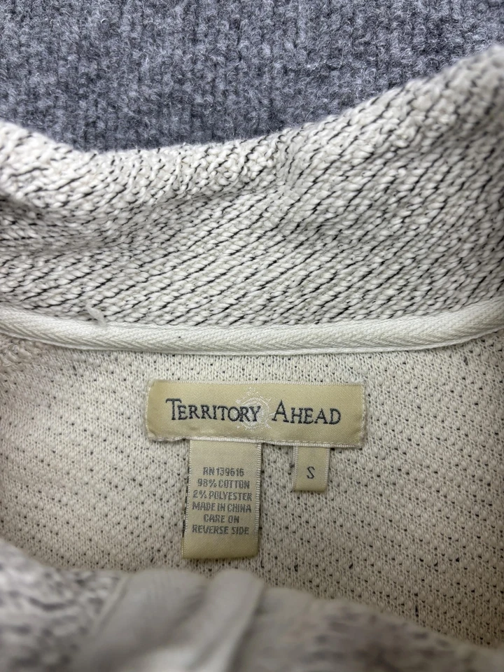 Territory Ahead Sweater Mens Small Oatmeal Henley Mock Neck Button Pullover Knit - Image 2 of 4