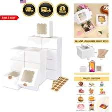 Cookie Boxes with Window 50pcs Bakery Gift Boxes for Cookies Treats Desserts ...