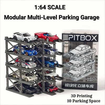 Diorama 1/64 Garage Modular Parking Rack Model Diecast Car Display Collection US