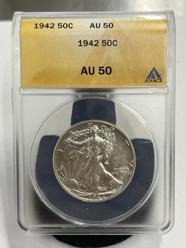 ANACS AU 50 1942 Walking Liberty Half Dollar