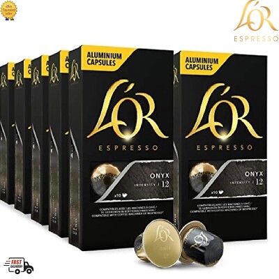 LOR Espresso Onyx Coffee Capsules (10 Packs, 100 Pods) Nespresso Compatible