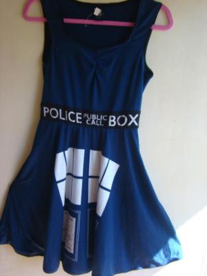 tardis skater dress Galaxy Tardis Dr. Who Skater Dress Peter Pan Collar Hot Topic Women's Small Blue