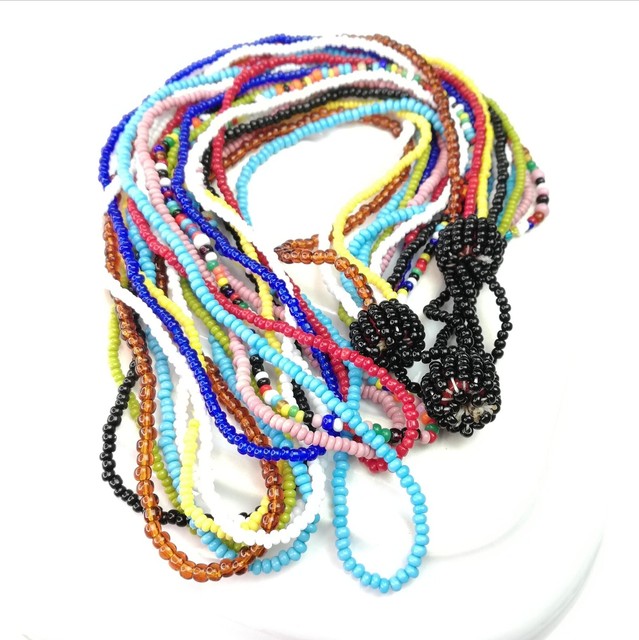 Vintage Boho Multi Coloured Seed Bead Necklace Rainbow Festival Jewellery Vintage Boho Multi Coloured Seed Bead Necklace Rainbow Festival Jewellery