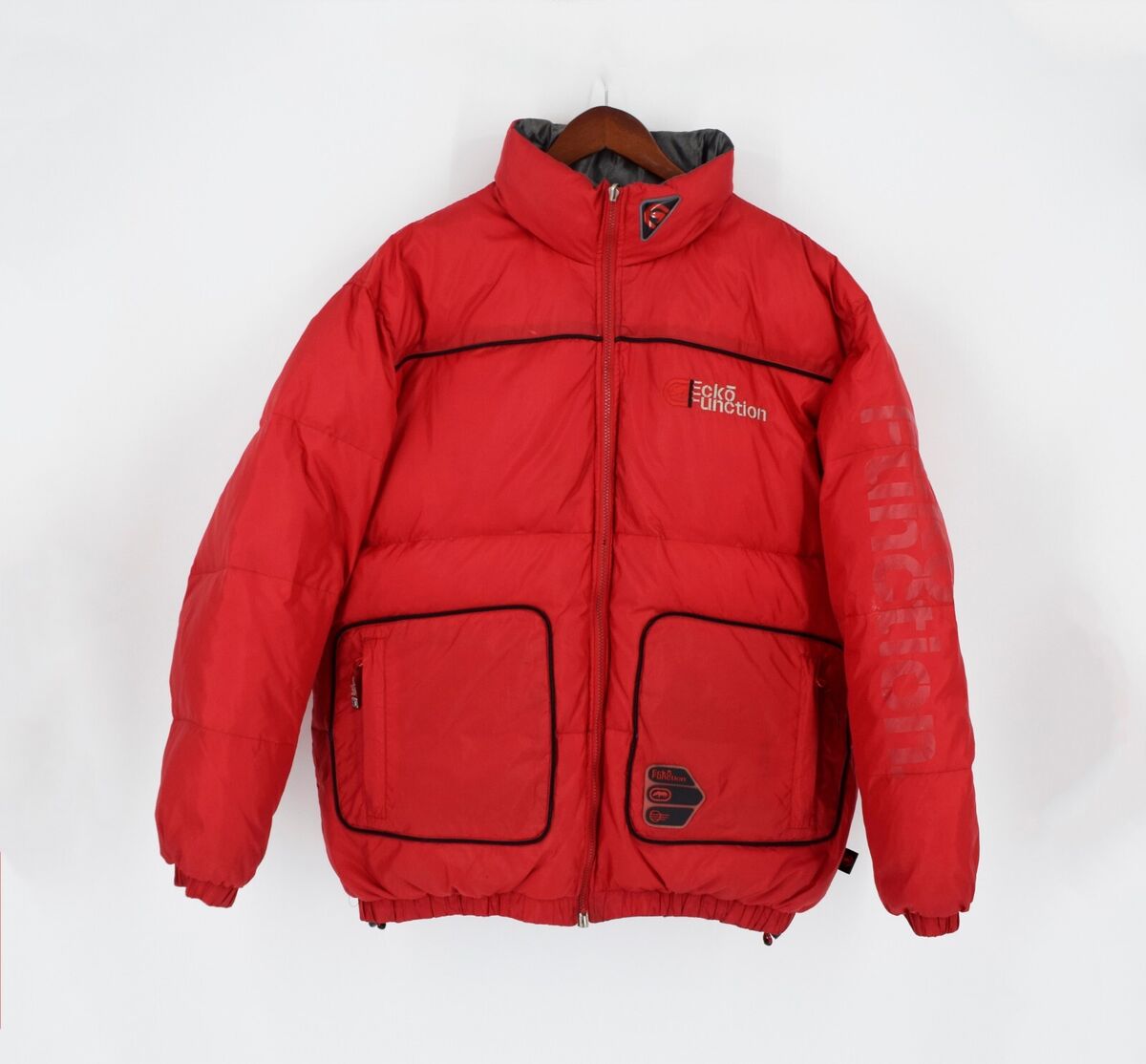 Vintage Ecko Unltd. Function Puffer Jacket Red Gray Vintage Ecko Unltd. Function Puffer Jacket Red Gray