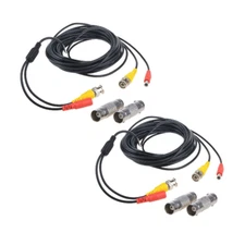2-Pack 25Ft HD Video Power Security Camera Cables Pre-Made All-In-One Extension 