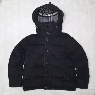 Burberry Down Filled Cashmere Puffer Jacket Black L
