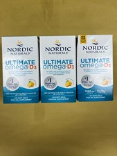 3 New Nordic Naturals Ultimate Omega-D3 1280mg - 60 Soft Gels Each Exp. 08/2028 