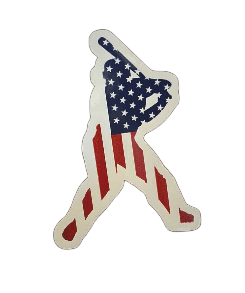 USA Flag Baseball Swing Sticker Decal