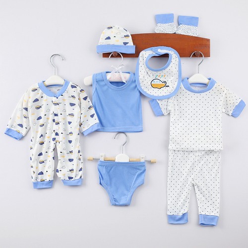 8PCS Newborn Baby Bodysuit Playsuit Romper Hat Scarf Outfits Infant Clothes Set - Picture 4 of 14