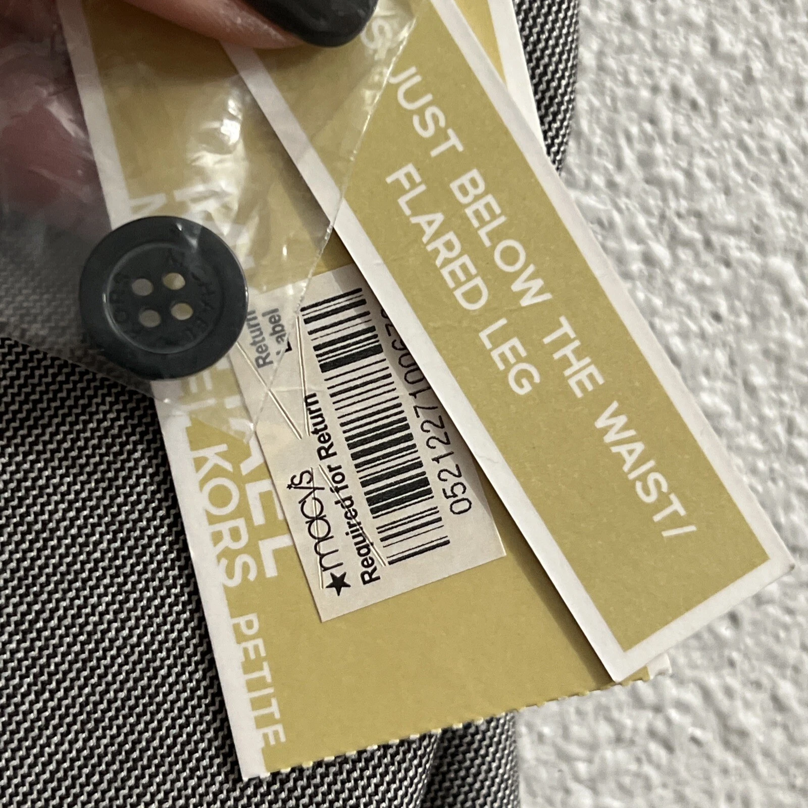 NUOVO! Pantaloni eleganti Michael Kors donna Gramercy Fit grigi taglia 10 10P nuovi con etichette