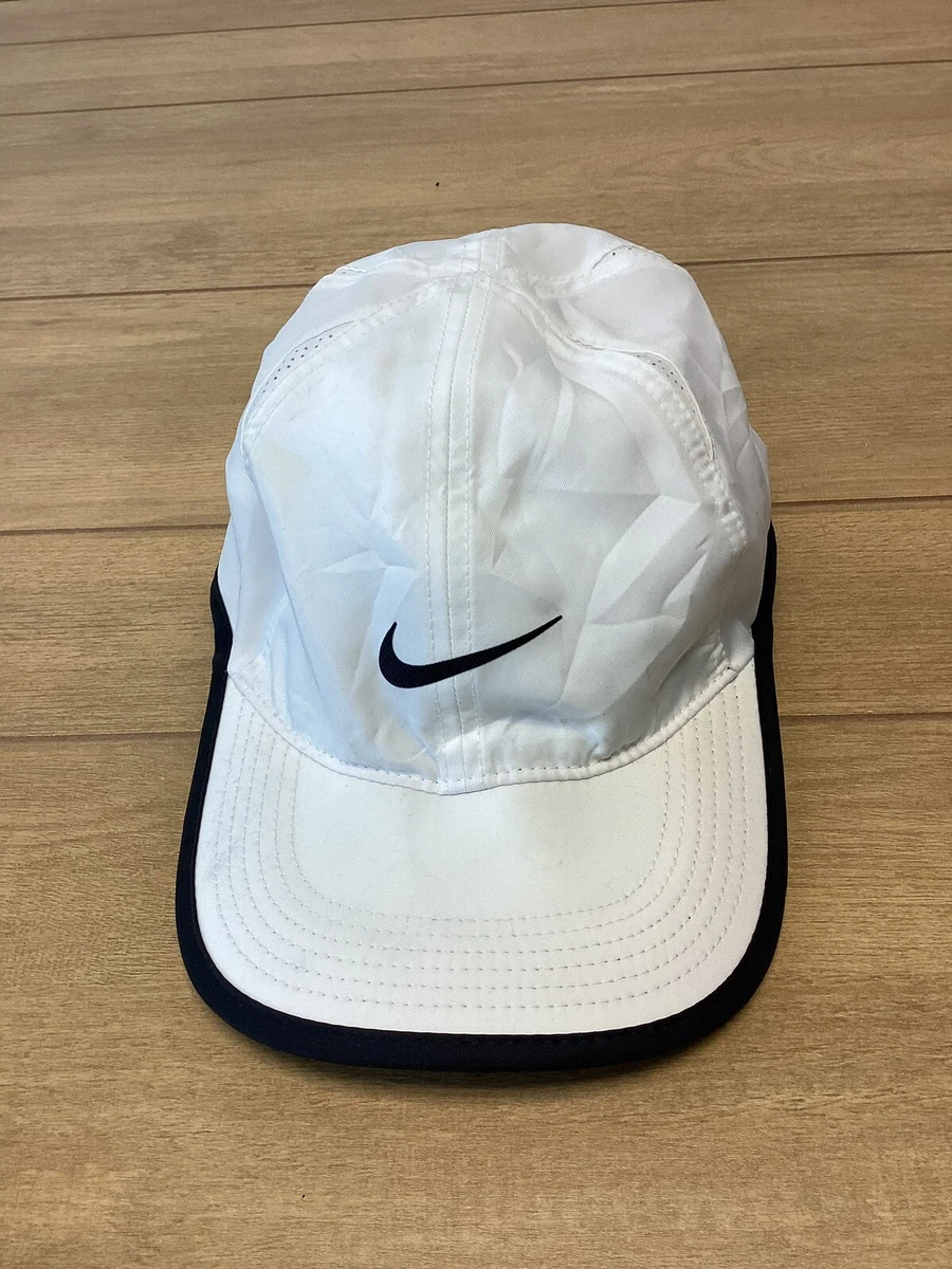 Nike Feather Light Dri Fit Cap White Black Hat Tennis Running