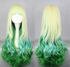 New role-playing LoLita blonde/blue/green curly length Cosplay Party wig