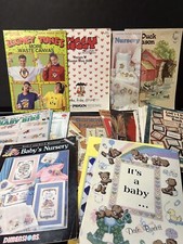 LARGE Lot Vintage Counted Cross Stitch Pattern Books Booklets