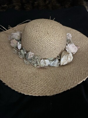 Vintage 80 s Cottagecore Floppy Brimmed Straw Hat-Why Be Boring -Be Noticed  