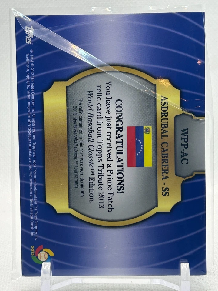 Parche Topps Tribute 2013 3 colores usado en juegos #WPP-AC azul/50 Foto 3 de 3