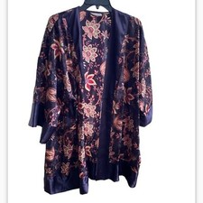 Vintage Victoria's Secret Gold Label Floral Robe Purple One Size Fits All