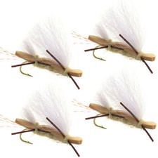 Chubby Chernobyl Ant Tan Foam Body Trout Fly Fishing Flies 4 Flies Hook #10 