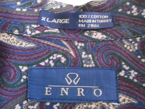 ENRO HERREN X LARGE GRAU PAISLEY LANGARM Knopfleiste BAUMWOLLE BRUSTUMFANG 54 LÄNGE 34 - Bild 4 von 7