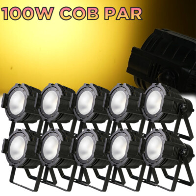 10pcs 100W COB LED Par Light DMX Stage DJ Audience Blinder Light Warm Cool White
