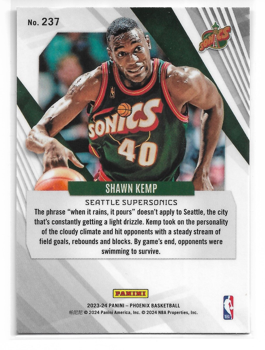 ウェア  Seattle Super Sonics - Shawn Kemp 2023-24 PHOENIX TEAL LAZER Shawn Kemp #237 Seattle Supersonics | eBay