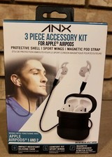 ANX-- 3 Pieces Accessory Kit For Apple Airpods 1 Airpods 2-- Black NEW