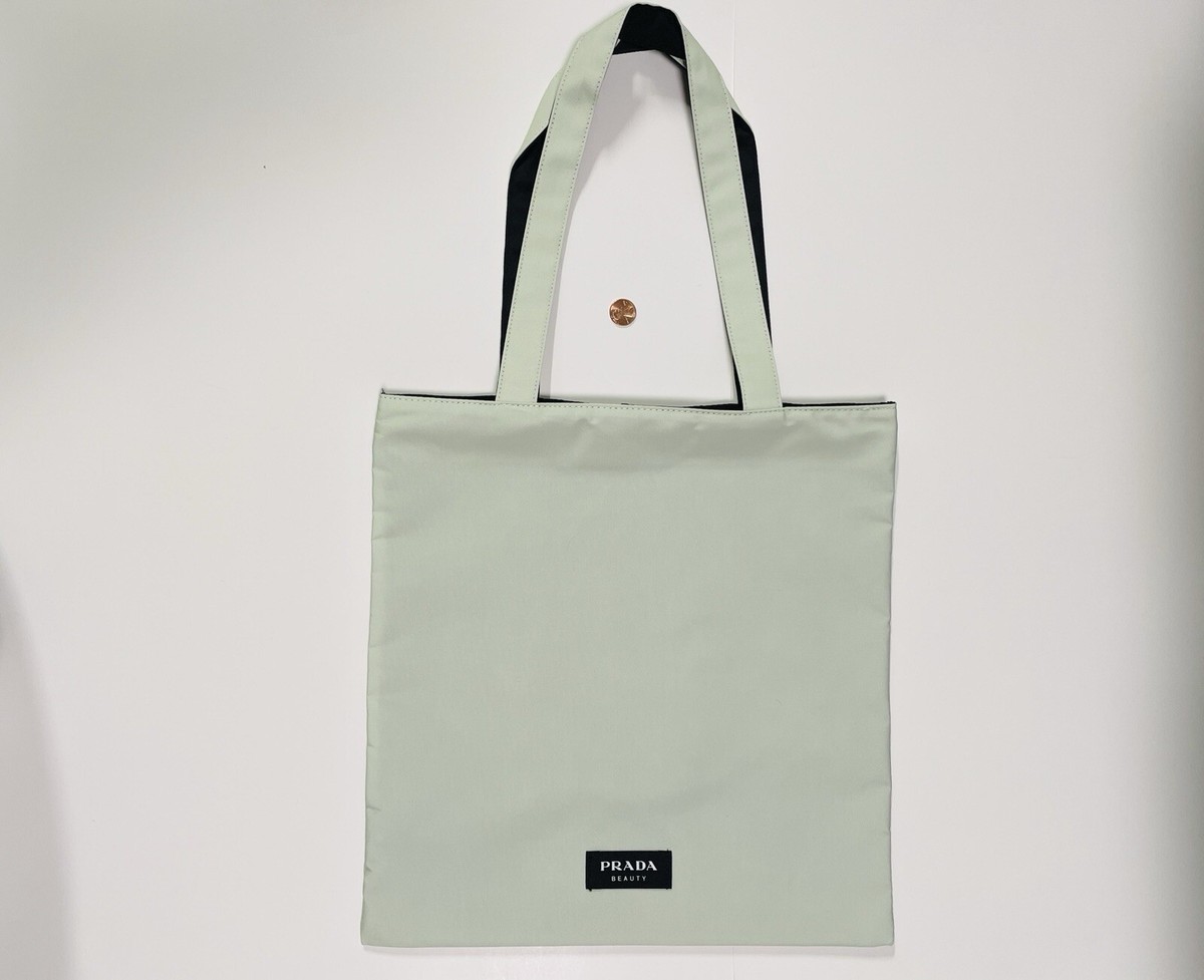 Prada Beauty Shoulder Tote Bag Light Green & Black Reversible | eBay