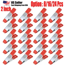 8/16/24 Pcs 2" inch Heavy Duty Metal Spring Clamps Small Tool Clip Jaw Opening