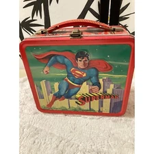 DC Comics SUPERMAN American design vintage metal lunchbox , made 1978 by Aladdin